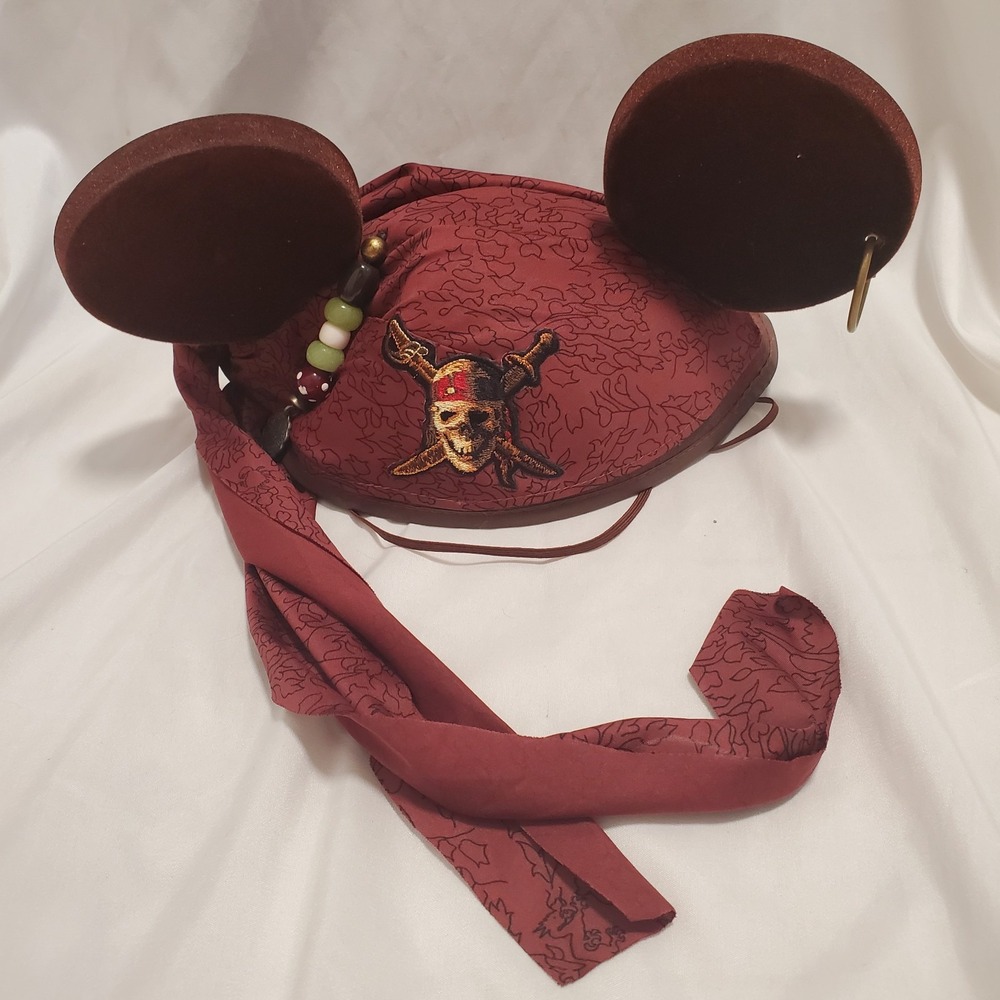 Disney Parks Pirates of the Caribbean Captain Jack Sparrow Mickey Mouse Ear Hat